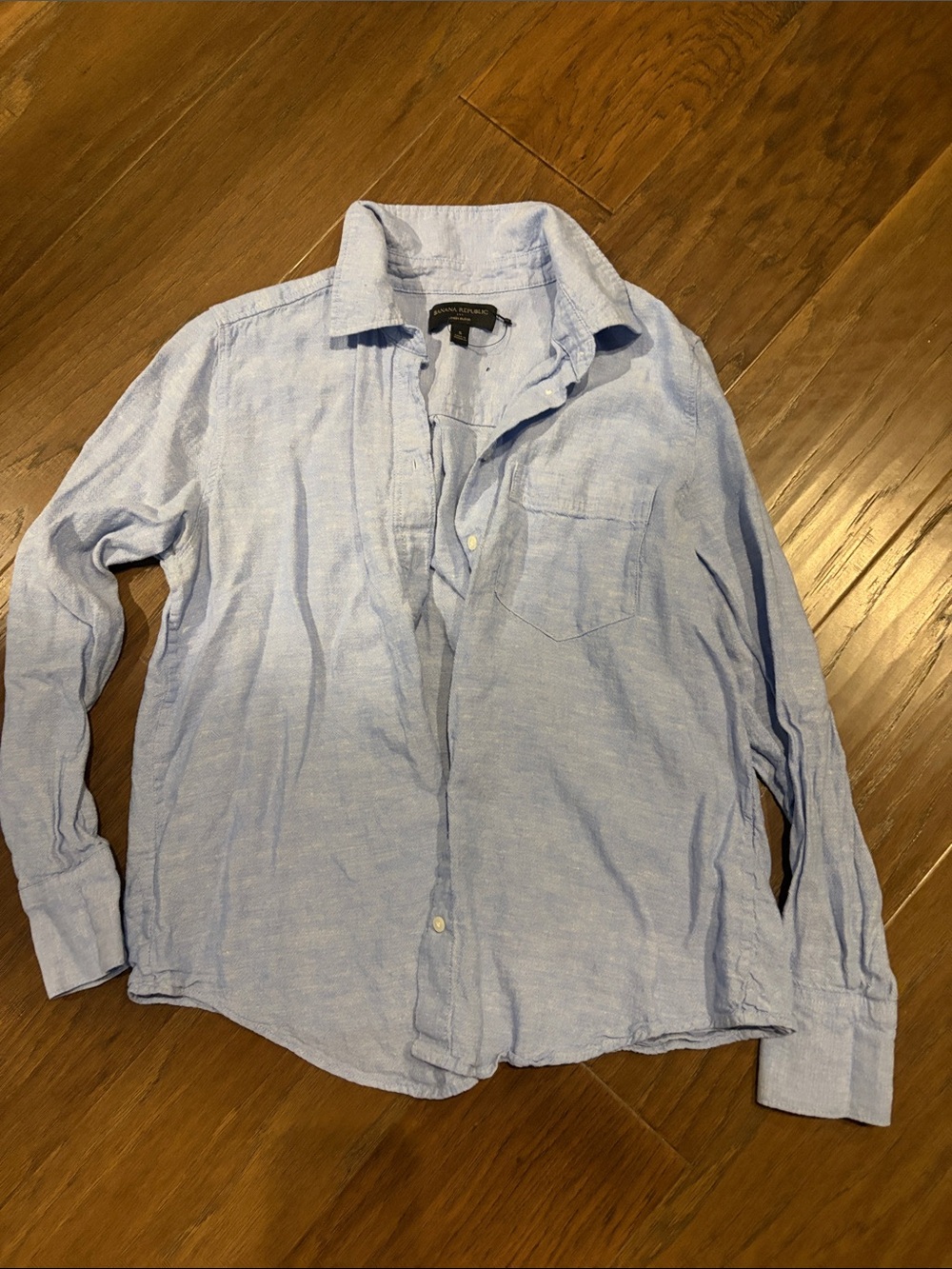 Banana Republic Pale Blue Linen-Blend Women's Button-Down Shirt